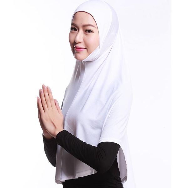 

ethnic clothing eid instant hijab with cap polyester hijabs muslim headband women turban hair islam fashion bandage headscarf, Red
