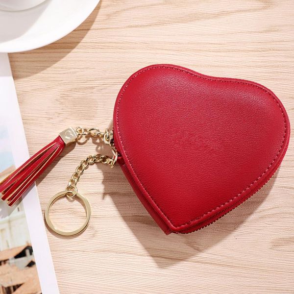 

wallets 2021 women's wallet korean version of the small fresh fashion love lady clutch, Red;black