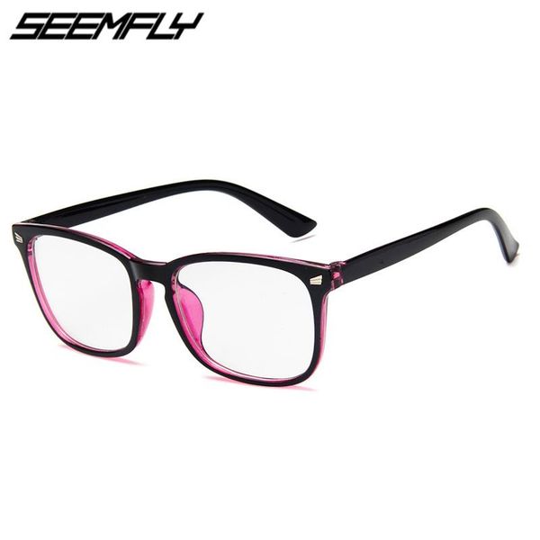 

fashion sunglasses frames seemfly blue light glasses men computer gaming goggles eyewear frame women anti ray eyeglasses optical spectacle, Black