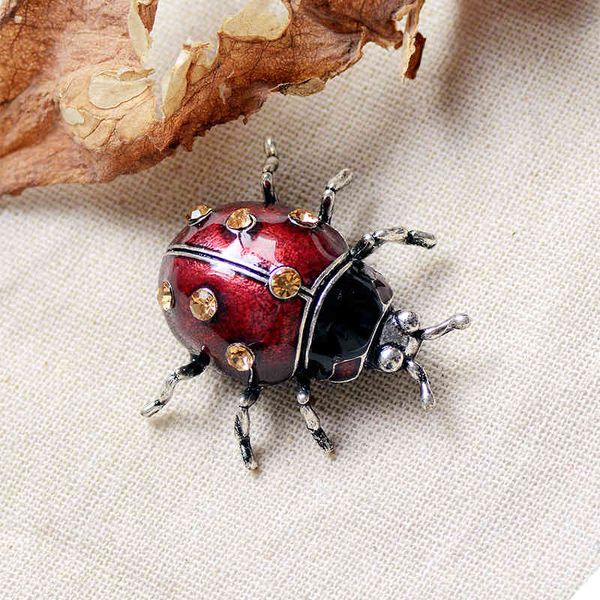 

factory wholesale glaze seven star ladybug suit collar pin fashion temperament cardigan button ins brooch exquisite hea/rtsch/rome