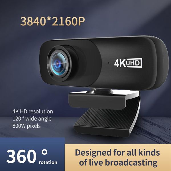 

webcams tishric c160 2160p webcam 4k uhd 3840*2160p web cam 800w pixels computer camera 120Â° wide angle with microphone