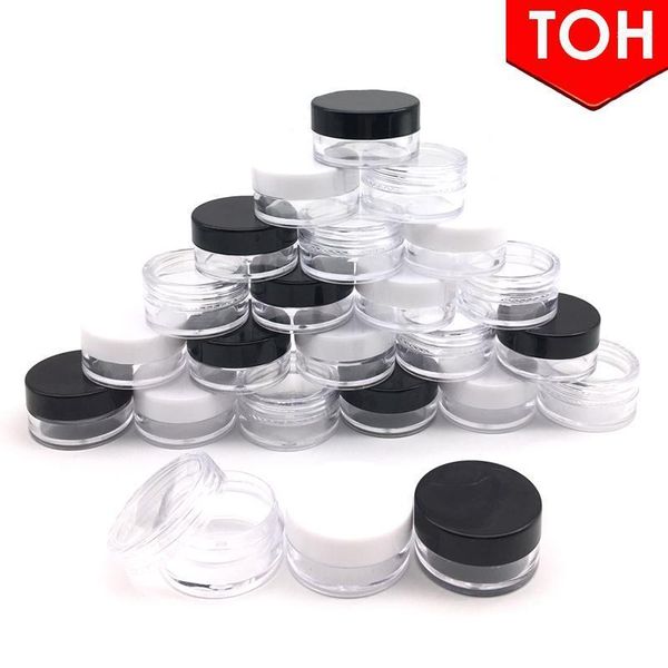 

storage bottles & jars 200pcs empty plastic cosmetic makeup jar pots 2g/3g/5g sample eyeshadow cream lip container box