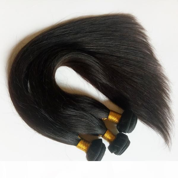 

unprocessed brazilian peruvian virgin hair straight 5pc good ratio full and thick healthy end malaysian indian remy hair weave, Black