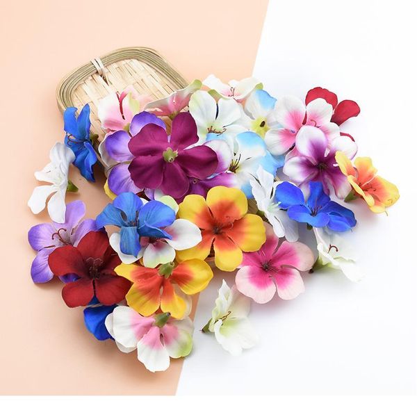 

20 pieces silk orchid heads flower wall for wedding home decor fake cherry scrapbooking diy wreath gifts box artificial jllcur