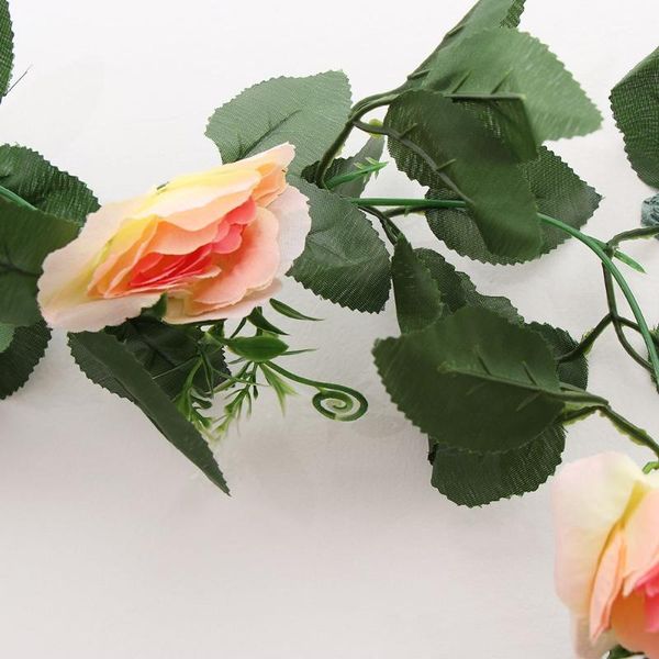 

christmas decorations 24m household party supplies home decor artificial xmas tree green garland wreath rose flower rattan