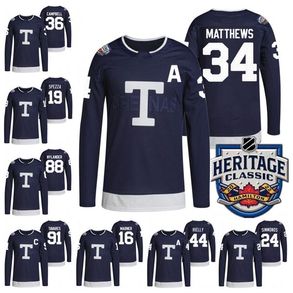 

auston matthews 2022 heritage classic hockey jersey william niland morgan rielly mitchell manner jack campbell alexander comfort wayne symon, Black