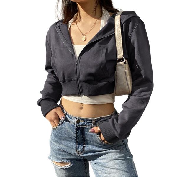 

women's jackets korean women loose style coat solid color long sleeve hooded jacket with pockets black/white v-neck cardigan, Black;brown