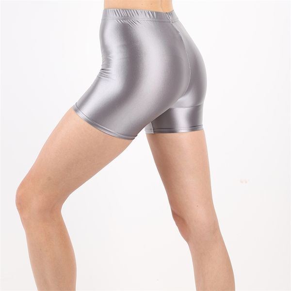 

drozeno shiny satin opaque shorts tights shiny tights sports ladies japan fitness high waist shorts 210306, White;black