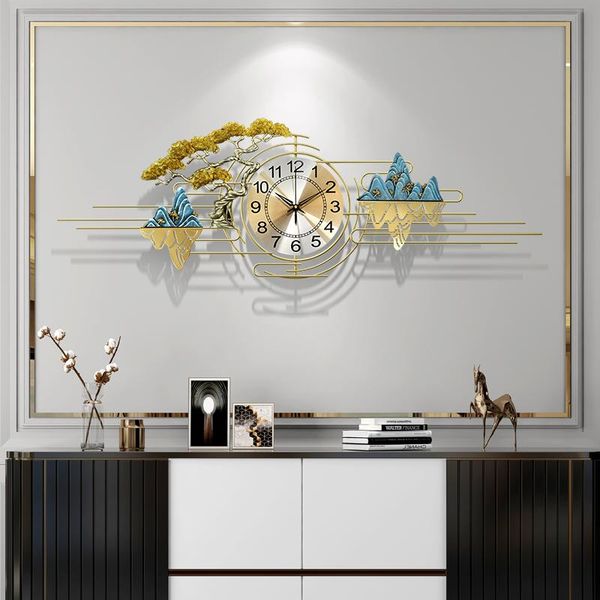 

new chinese style luxury watch living room modern art household 3d wall clock creative simple fashion wall decoration