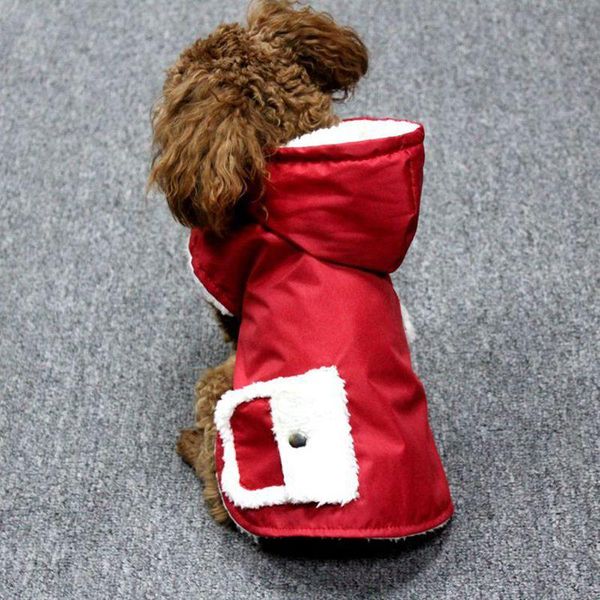 

dog apparel pet autumn winter waterproof warm cotton padded costume comfortable clothes sleeveless hooded coat for small dogs