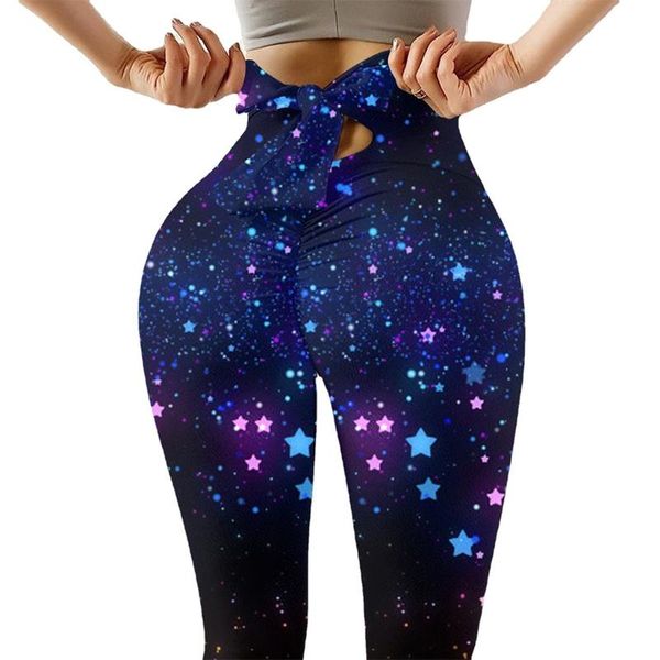 Yoga Outfit Mulheres Impressão de Moda Running Gym Leggings Fitness Cintura Alta Cintura Esticada Calças BANDAGE BANDAGE TRABALHA