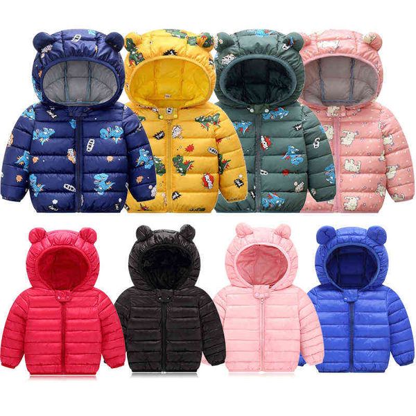 

vogueon baby girls hooded down jackets cute ear kids coats autumn boys warm jacket coat toddler girl zipper jacket outerwear 211111, Blue;gray