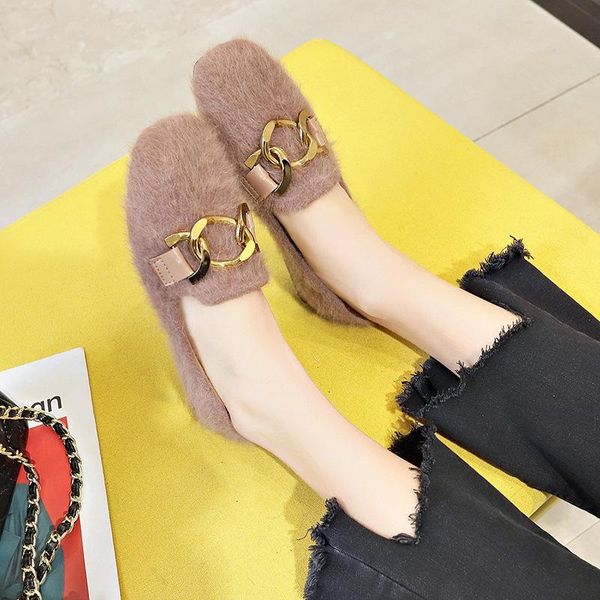 

flip fur sandals straps flat summer shoes woman shallow mouth all-match 2021 women's suit female beige flip-flops, Black