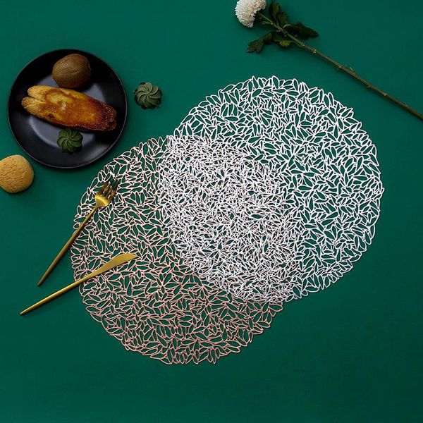 

mats & pads pvc begonia floral table mat tableware hollow morden placemat dining pad home decor dish kitchen accessories