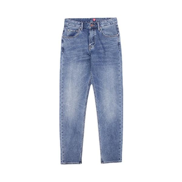 

men's jeans autumn and winter thicken super soft loose straight warm business leisure waist., Blue