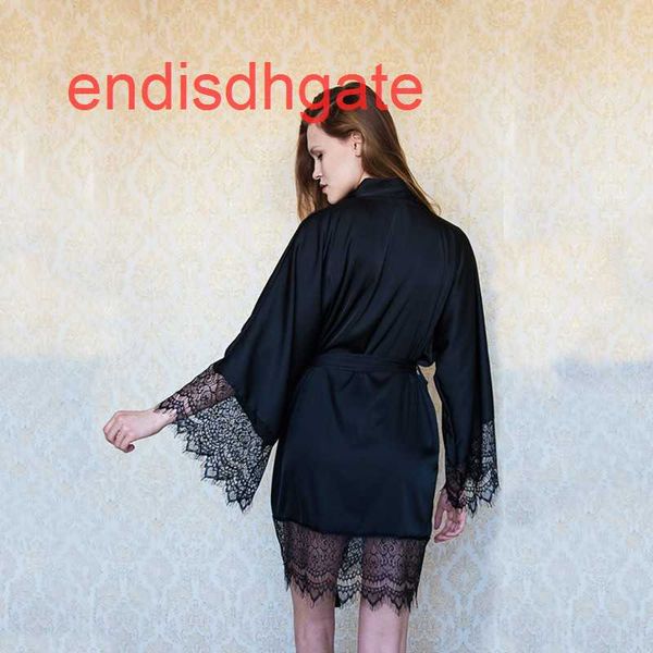 

home lace tie up robe bathrobe women's fun pajamas 1771, Black;white