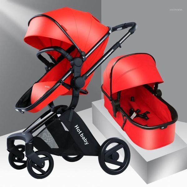 

2020 new stroller 3 in 1 aluminum alloy frame oxford cloth portable folding high landscape two-way push suspension baby stroller1