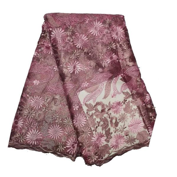 

ribbon african lace fabric 2021 selling embrodiery french tulle for women eveing dress d01, Pink;blue