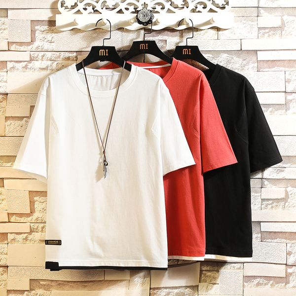 

new short sleeve black white t shirt men's 2021 summer tshirt tees classic brand fashion clothes plus oversize m-5xl o neck qdpm, White;black