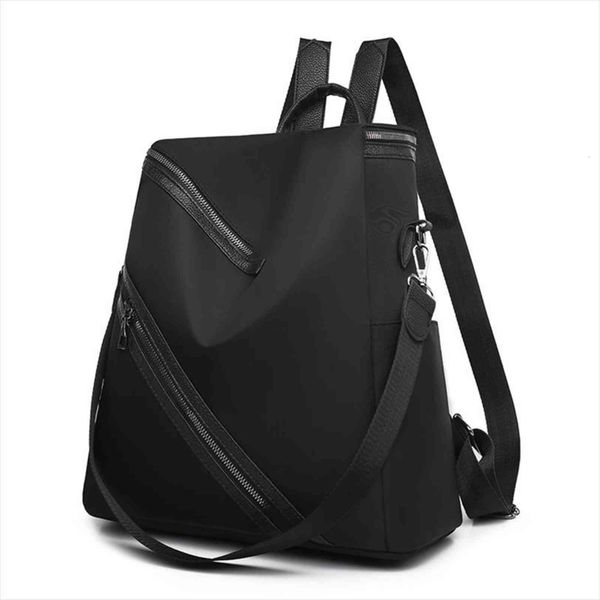 

women backpack simple lady large capacity backbag oxford cloth youth daily bag black multi function