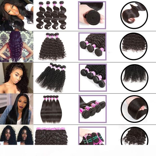 

peruvian straight and curly human hair bundles water wave body wave weaves grade 8a virgin hair deep wave kinky curly human hair extensions, Black