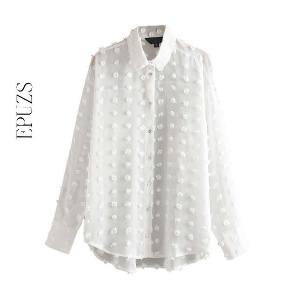 

women's blouses & shirts perspective white blouse womens elegant ladies long sleeve turn down collar chic office chiffon 2021
