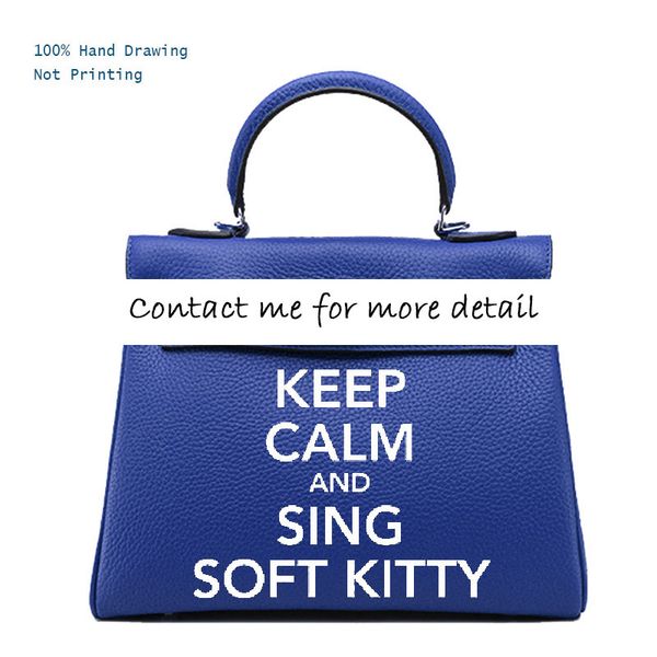 

keep calm customized words bag shoulder bags handbags women famous brands designer genuine leather messenger totes, Black;red
