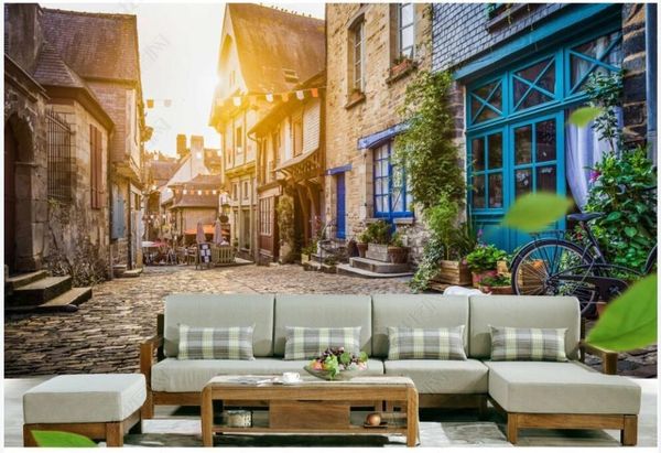 

wallpapers custom mural 3d po wall paper retro foreign city street alley living room wallpaper for walls in rolls home decor