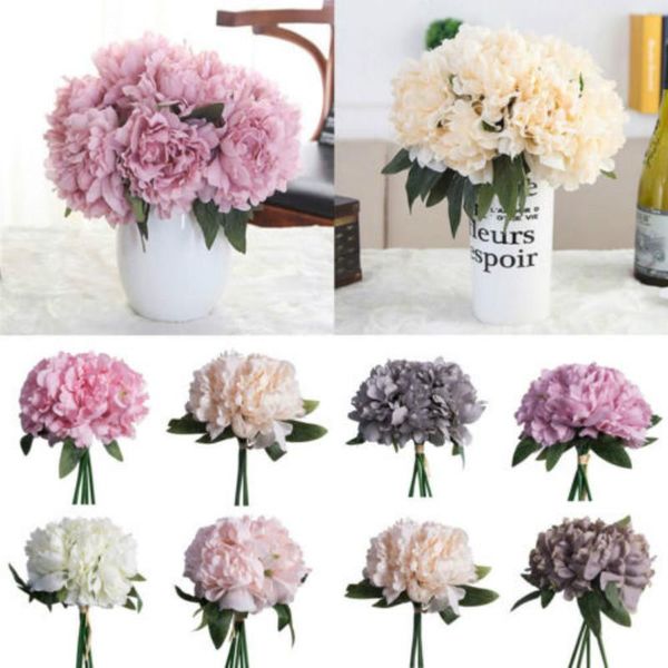 

usa artificial fake silk peony flower bouquets home wedding party decorations