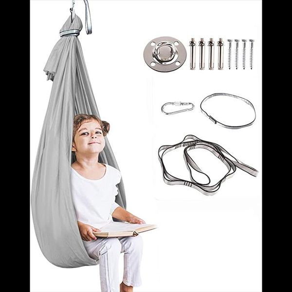 

resistance bands kids cotton outdoor indoor swing hammock for cuddle up to sensory child therapy elastic parcel steady -40