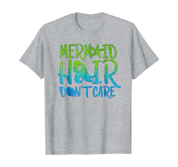 

mermaid hair don't care oceanside lover beach shirt, White;black