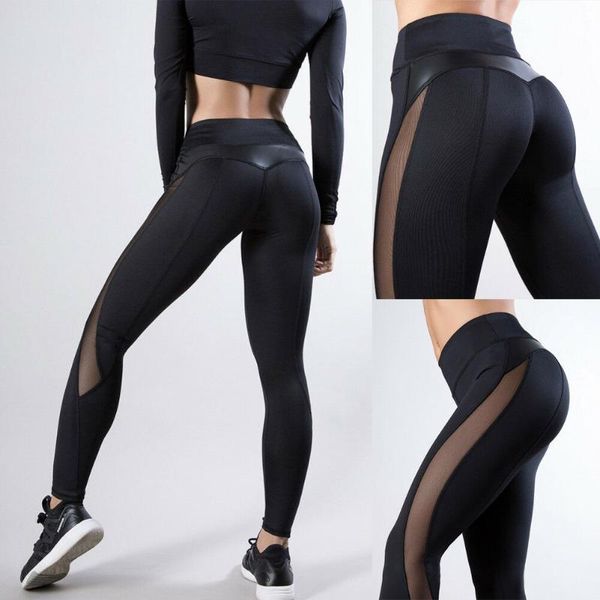 

women's leggings women high waist fitness ladies casual black mesh skinny
