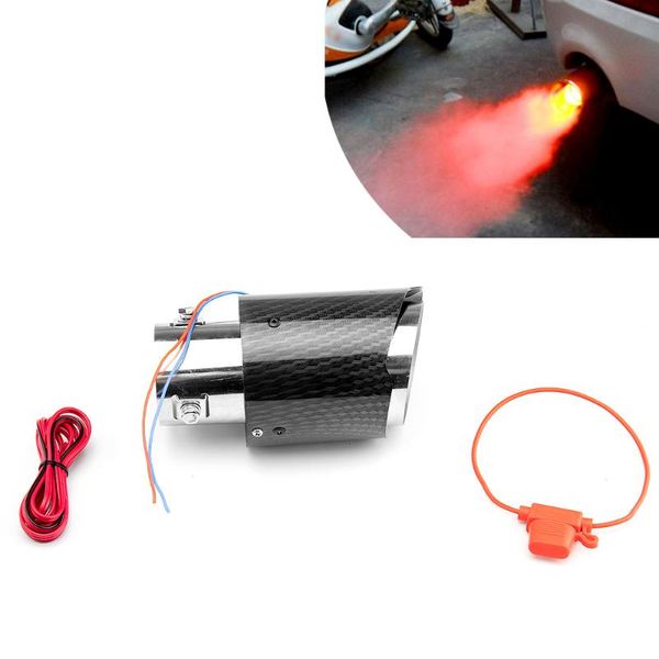 

manifold & parts car modification carbon fiber led tail pipes throat singles outlets exhaust muffler tips
