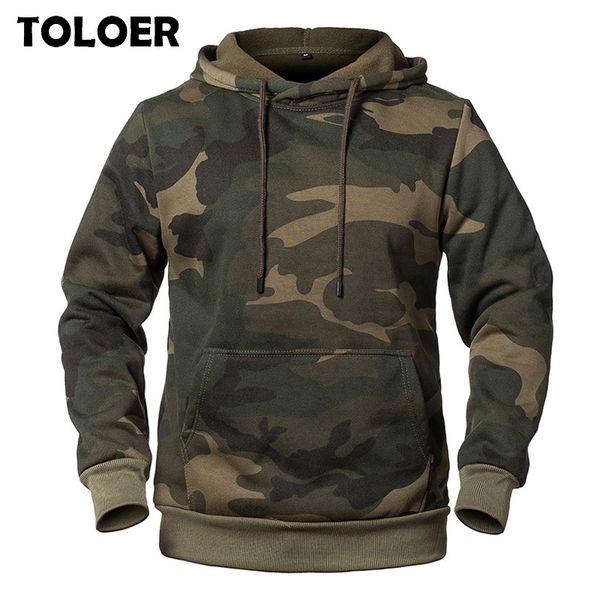 

plus size hoodies camouflage sweatshirt men hip hop cotton tracksuit sweat hoodies male camo hoody military hoodie us/eur size 201113, Black