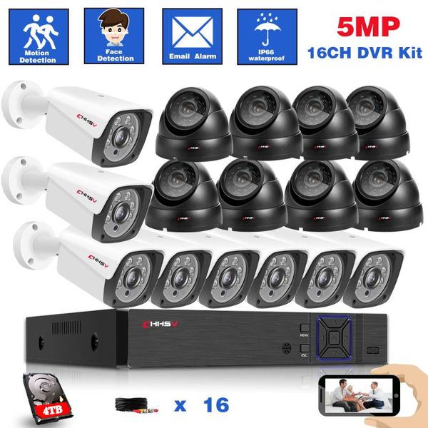 

wireless camera kits hcahdn 5mp h.265 16ch poe cctv security system dvr kit outdoor waterproof ip surveillance video
