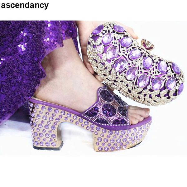 

dress shoes fashion luxury woman and bag set decorated with rhinestone designer slip on women pumps, Black