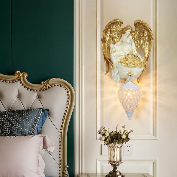 

wall lamps european angel lamp living room background bedroom aisle corridor american creative bedside decoration el