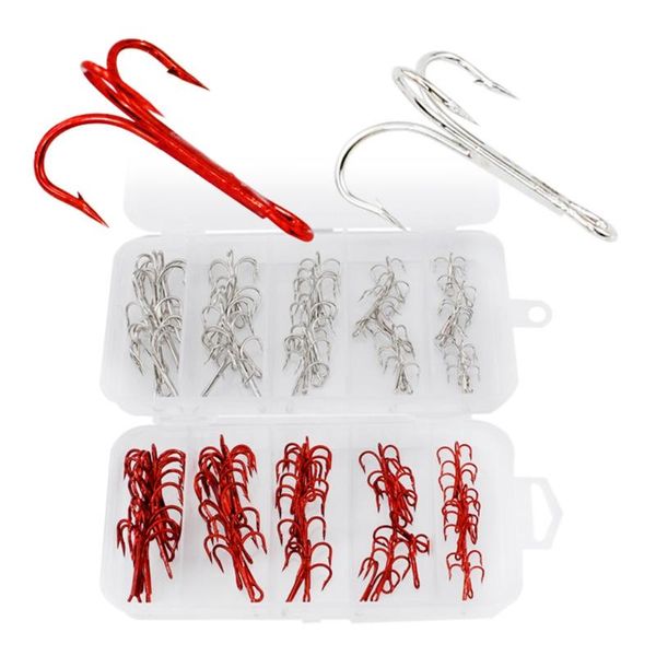 

fishing hooks n58b high carbon steel sharp round bend treble strong barbed for lures baits salt/freshwater