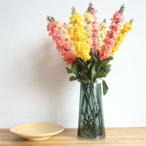 

decorative flowers & wreaths artificial flower gladiolus delphinium grass silk small fresh violet bouquet home party decor floral wedding de