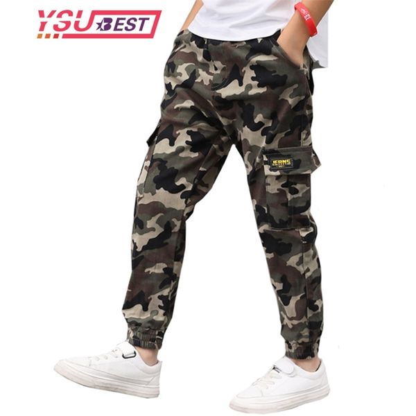 Crianças meninos calças meninas casuais camuflagem calças roupas outono moda algodão crianças meninos calças macacões calças adolescentes 210306