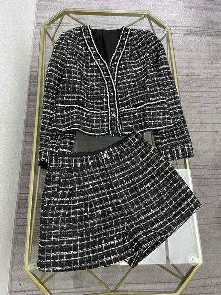 

women's tracksuits 2021 winter brief paragraph small coat + high waist shorts tweed suit 0915, Gray