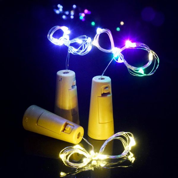 

strings 1m 2m bendable cork shaped wire christmas holiday party wedding decoration with battery led night starry fairy garland lights
