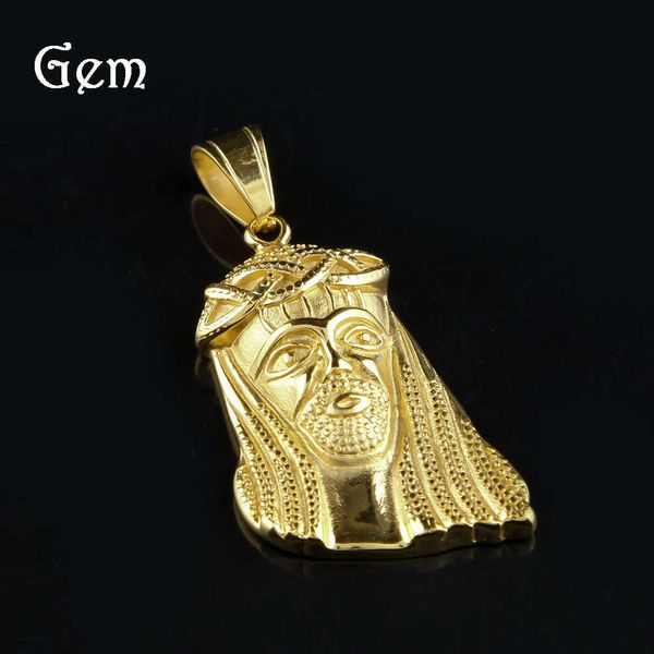 

jesus pendant men's and women's hip hop gold plated jesus necklace, Silver