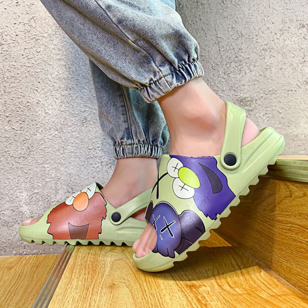 

2022 new graffiti eva slippers for men summer sandals flip flops beach slides beach shoes soft wading outdoor bathroom, Black