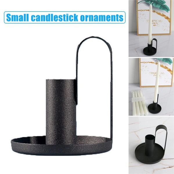 

candle holders 1/2pcs retro iron holder matte black candlestick simple elegant table decorations for dining room christmas l9