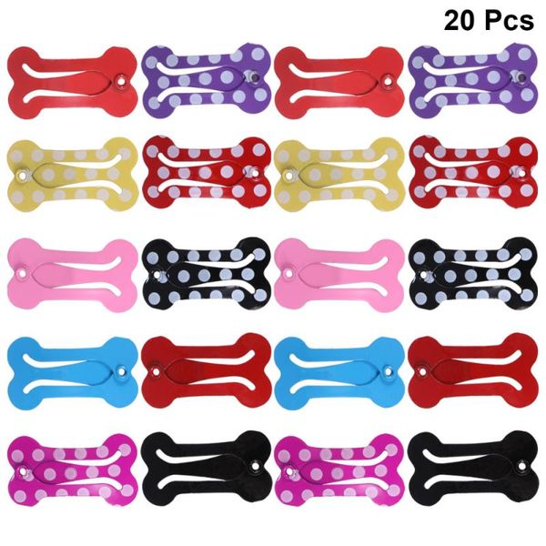 

20pcs fashion bone shape hair elegant hair clip artificial dogbone ponytail holder gripper for dogs (random color)