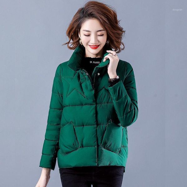 

women's jackets 2021down padded jacket light and thin short fashion casual winter coat women loose korean thick jackettide, Black;brown