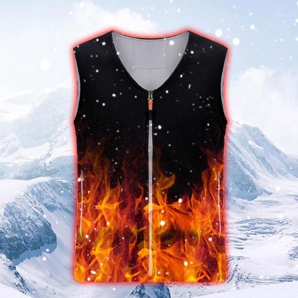 Outdoor T-shirt 2021 Aggiornato Uomini Usb Riscaldamento A Infrarossi Gilet Invernale In Fibra di Carbonio Gilet Termico Elettrico Temperatura Regolabile