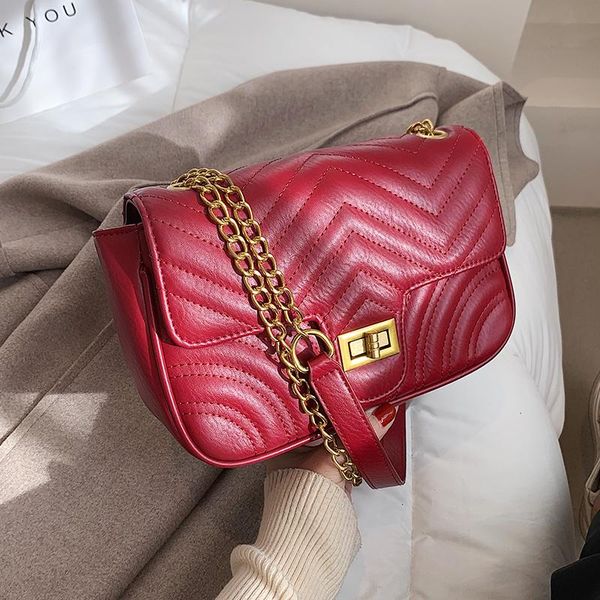 

shoulder bags niche design chain female bag fashion messenger square underarm dual-use l: width: 26cm