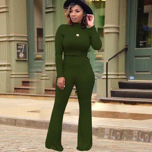 

club set crop and pants wide leg pants solid set two piece full sleeve turtleneck women womens outfits nice, White